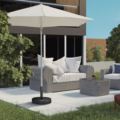 Outsunny 18Kg Concrete Parasol Base With Rattan Effect Heavy Duty Umbrella Stand - image 1