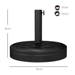Outsunny 18Kg Concrete Parasol Base With Rattan Effect Heavy Duty Umbrella Stand - thumbnail 3