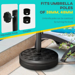 Outsunny 18Kg Concrete Parasol Base With Rattan Effect Heavy Duty Umbrella Stand - thumbnail 4
