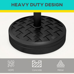 Outsunny 18Kg Concrete Parasol Base With Rattan Effect Heavy Duty Umbrella Stand - thumbnail 5