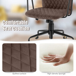 Gainoom Velvet Brown Rocking Leisure Chair Adjustable Swivel Home Office Chair With Padded Seat - thumbnail 7