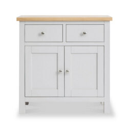 Farro Grey Mini Sideboard Fully Assembled - Painted With Oak Top By Roseland Furniture - thumbnail 3