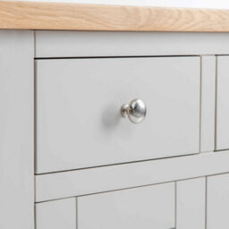 Farro Grey Mini Sideboard Fully Assembled - Painted With Oak Top By Roseland Furniture - thumbnail 9