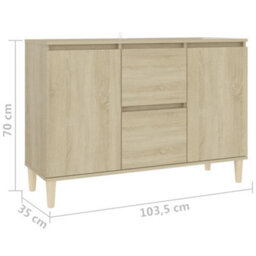 Berkfield Sideboard Sonoma Oak 103.5X35X70 Cm Engineered Wood - thumbnail 7