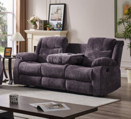 Amani Roma Brown Recliner Sofa Three Seater With Usb Charger And Cup Holders - thumbnail 1
