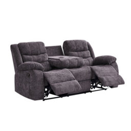 Amani Roma Brown Recliner Sofa Three Seater With Usb Charger And Cup Holders - thumbnail 2