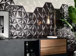 Ceramica Yara Black Metallic 3D 285mm X 330mm Ceramic Wall Tiles (Pack Of 11 W/ Coverage Of 0.79M2) - thumbnail 1