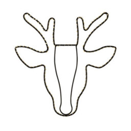 Lighting Collection Kiching Black & Wood Reindeer Head - thumbnail 1