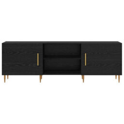 Berkfield Tv Cabinet Black Oak 150 X 30 X 50 Cm Engineered Wood - thumbnail 6