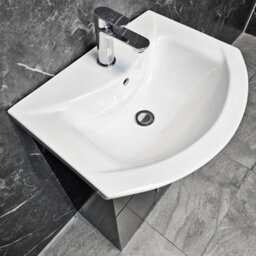 Hydros Black Vanity Unit 550mm With Ceramic Basin Bathroom Sink Chrome Handles - thumbnail 3
