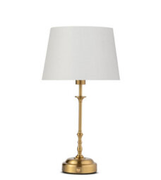 Lighting Supermarket Florence Rechargeable Antique Brass Table Lamp With Cream Shade - thumbnail 1
