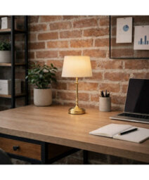 Lighting Supermarket Florence Rechargeable Antique Brass Table Lamp With Cream Shade - thumbnail 6