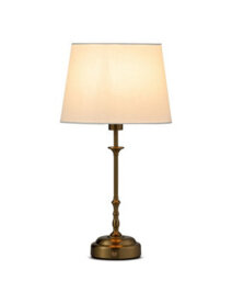 Lighting Supermarket Florence Rechargeable Antique Brass Table Lamp With Cream Shade - thumbnail 2