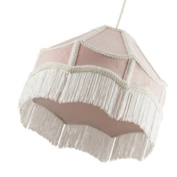 Happy Homewares Traditional Victorian Empire Lampshade In Soft Blush Pink Velvet With Tassels - thumbnail 3