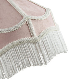 Happy Homewares Traditional Victorian Empire Lampshade In Soft Blush Pink Velvet With Tassels - thumbnail 5