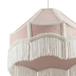 Happy Homewares Traditional Victorian Empire Lampshade In Soft Blush Pink Velvet With Tassels - thumbnail 8