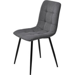 Matteo Set Of 4 Dark Grey Linen Upholstered Dining Chairs With Metal Frame & Ergonomic Design - thumbnail 7