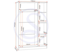 Seconique Portland 3 Door Wardrobe In Grey With Oak Effect Finish - thumbnail 8