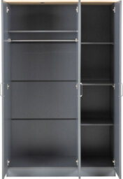 Seconique Portland 3 Door Wardrobe In Grey With Oak Effect Finish - thumbnail 2
