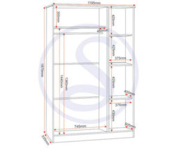Seconique Portland 3 Door Wardrobe In Grey With Oak Effect Finish - thumbnail 3