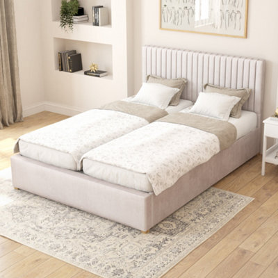 Aspire Grant Electric Adjustable Bed Upholstered With Pocket Sprung Mattress Uk Made, Plush Light Silver, Size Superking - image 1