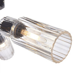 First Choice Lighting Portland - Matt Black With Clear Glass 3 Light Flush Ceiling Fitting - thumbnail 6
