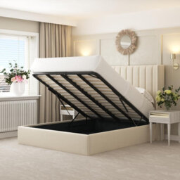 Bed Choices Madison Storage Bed Frame With Metal Ottoman Gas Lift - Small Double (Yellow) - thumbnail 2