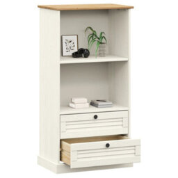 Berkfield Bookcase Vigo White 60X35X114.5 Cm Solid Wood Pine - thumbnail 3