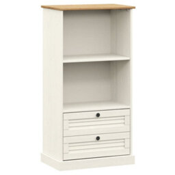 Berkfield Bookcase Vigo White 60X35X114.5 Cm Solid Wood Pine - thumbnail 2