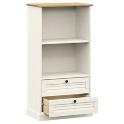 Berkfield Bookcase Vigo White 60X35X114.5 Cm Solid Wood Pine - thumbnail 5