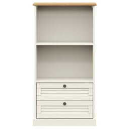 Berkfield Bookcase Vigo White 60X35X114.5 Cm Solid Wood Pine - thumbnail 4