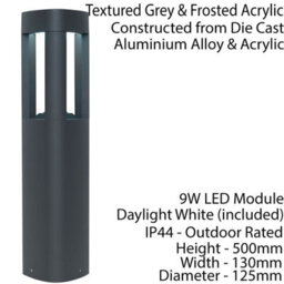 Outdoor Post Bollard Light Grey Triangle Modern Garden Driveway Path Lamp Led - thumbnail 2