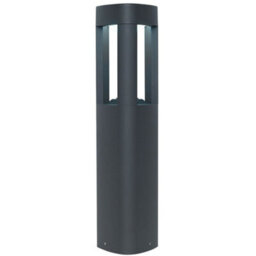 Outdoor Post Bollard Light Grey Triangle Modern Garden Driveway Path Lamp Led