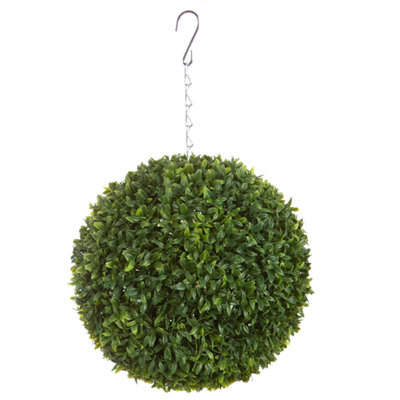 Best Artificial 23Cm Green Olive Grass Hanging Basket Topiary Ball - Suitable For Outdoor Use - Weather & Fade Resistant - image 1