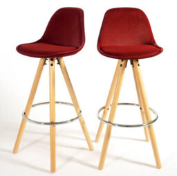 Bravich Barcelona Bar Stools - Set Of 2 - Burgundy - thumbnail 3