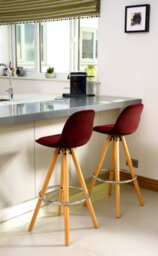 Bravich Barcelona Bar Stools - Set Of 2 - Burgundy