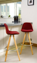 Bravich Barcelona Bar Stools - Set Of 2 - Burgundy - thumbnail 2