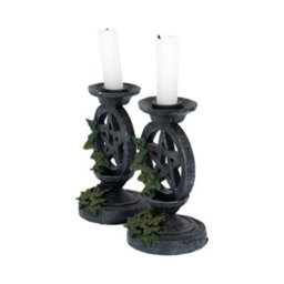 Pair Of Aged Ivy Pentagram Candlestick Holders - Nemesis Now - thumbnail 2