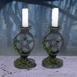 Pair Of Aged Ivy Pentagram Candlestick Holders - Nemesis Now - thumbnail 4