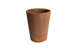 London Stone Corten Steel Tapered Cylinder Planter - W 500 X H 600 X D 400mm