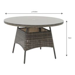 GoodHome Emali Brown Rattan Effect 4 Seater Dining Set - thumbnail 5