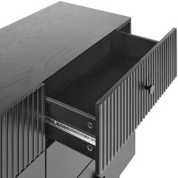 Wyld And Coco Novahome 6-Drawer Chest Black Mdf Modern Storage Unit, W120 X D41 X H75Cm - thumbnail 7