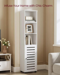 Ledrem Tall Bathroom Storage Cabinet Unit, Bathroom Floor Cabinet, With 3 Open Compartments And 2 Adjustable Shelves, Living Room - thumbnail 3
