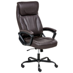 Beliani Executive Chair Proud Faux Leather Dark Brown - thumbnail 1