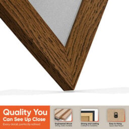 "30X17"" Dark Oak Modern Vinyl Record Frame With Silver Mount For 12 Inch Lp Album Cover & Disc - Ak Frames" - thumbnail 3