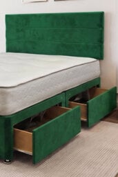 Knight Sleep York Emerald Plush 4Ft6 Hybrid Sprung Orthopaedic Divan Bed Set 4 Drawers With Upholstered Headboard - Double - thumbnail 2