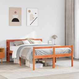 Berkfield Bed Frame With Headboard Without Mattress Wax Brown 120X200 Cm