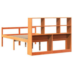 Berkfield Bookcase Bed Without Mattress Wax Brown 160X200 Cm Solid Wood - thumbnail 6