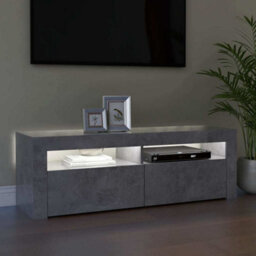 Berkfield Modern Tv Cabinet With Led Lights Concrete Grey 120X35X40 Cm - thumbnail 4