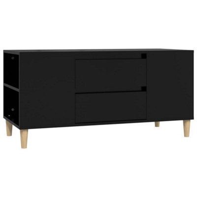 Berkfield Modern Tv Cabinet Black 102X44.5X50 Cm Engineered Wood - image 1